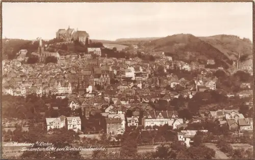 Marburg a./Lahn Gesamtansicht von Weintrautseiche Postkarte AK