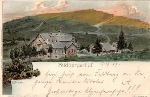 Feldbergerhof Ansicht Baden-Württemberg Postkarte AK 1899