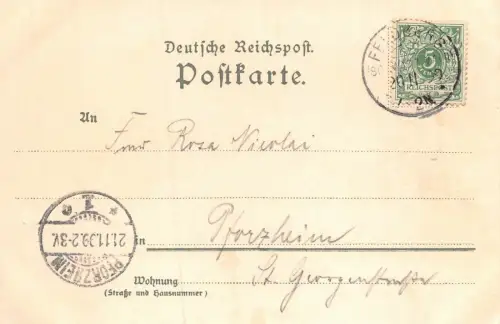 Feldbergerhof Ansicht Baden-Württemberg Postkarte AK 1899