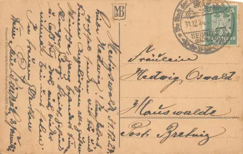 Meissner & Buch zwei schöne Mädchen Jahreswechsel Sebnitz 1924