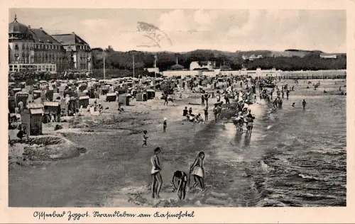 Ostseebad Zoppot Strandleben Postkarte AK 1942