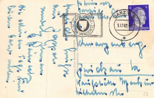 Ostseebad Zoppot Strandleben Postkarte AK 1942