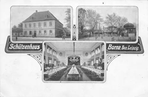 Schützenhaus Borna Bez. Leipzig Feldpostkarte 1916
