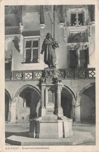 Kopernikus Denkmal in Krakau Polen Postkarte AK 1944