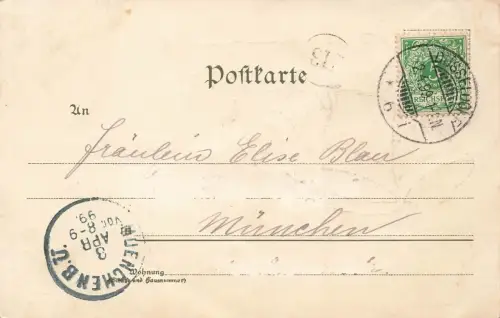 Engels Köpfe Glocken Ostern Postkarte 1899