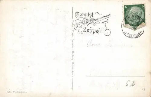 Rosengarten und Kurhaus in Ostseebad Kolberg Pommern Postkarte AK 1938