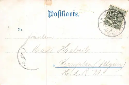 Gruss aus Saulgau Württemberger-Hof Bes: F. Baumeister Bahnhof Postkarte AK 1900
