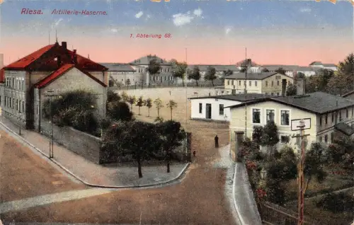 Riesa Artillerie-Kaserne 1. Abteilung 68 Postkarte AK