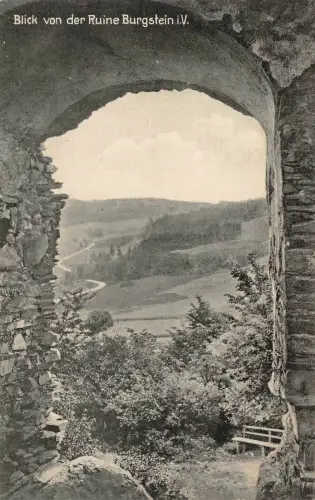 Blick von der Ruine Burgstein i.V. Postkarte