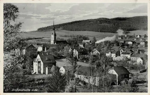 Grosspostwitz Stadtansicht Sachsen Postkarte AK 1940