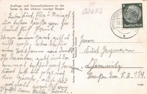 Grosspostwitz Stadtansicht Sachsen Postkarte AK 1940