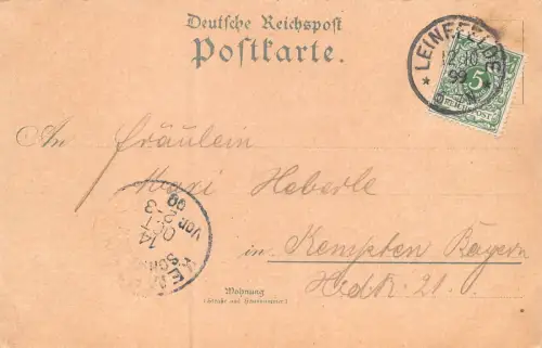 Gruss aus Dingelstädt Total-Ansicht Gertruden-Kirche Postkarte AK 1899