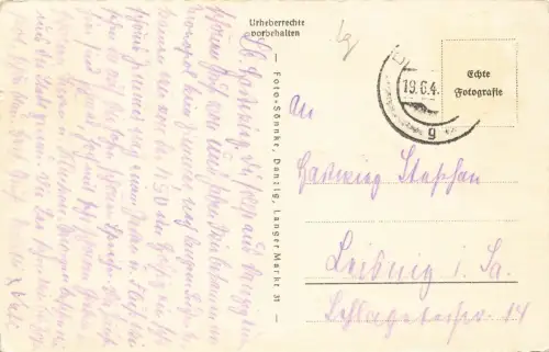 Ansicht große Mühle mit St. Katharinen in Danzig Postkarte AK