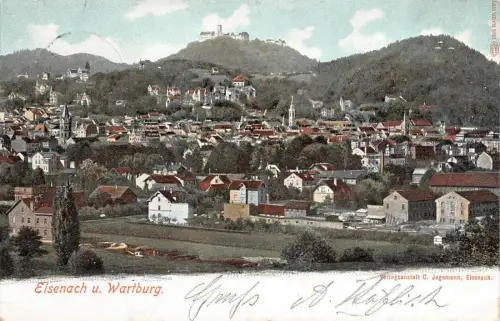 Eisenach u. Wartburg Postkarte AK 1904