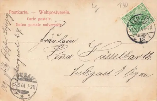 Ansicht Augustusplatz mit Straßenbahn Leipzig Sachsen Postkarte AK 1904