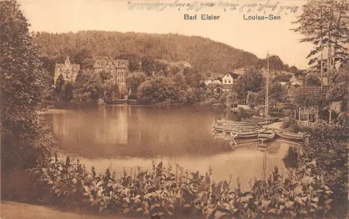 Bad Elster Louisa-See Postkarte AK 1927