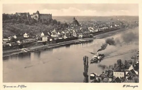 Pirna a. d. Elbe Dampfer Postkarte AK 1944