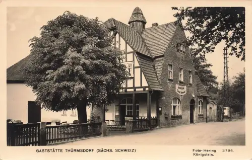 Gaststätte Thürmsdorf Sächsische Schweiz Sachsen Postkarte AK 1956