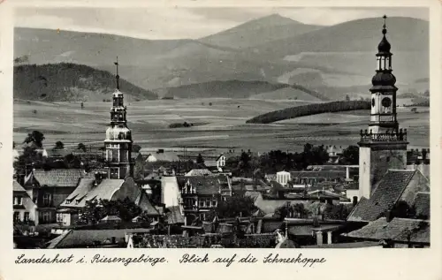 Blick auf die Schneekoppe Landshut im Riesengebirge Schlesien Postkarte AK 1938