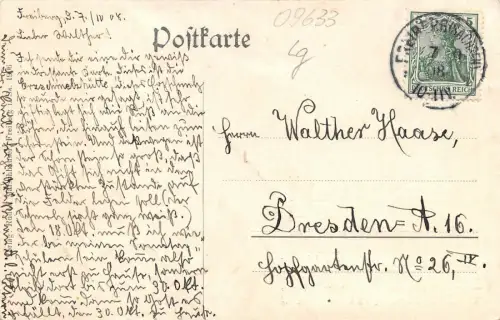 140 m Hohe Esse Halsbrücke bei Freiberg Sachsen Postkarte AK 1908