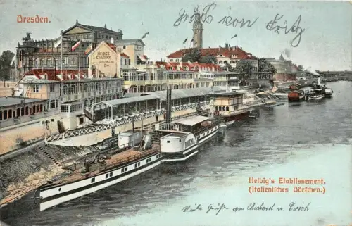 Helbigs Etablissement in Dresden Sachsen Postkarte AK 1907
