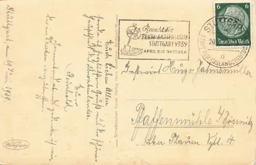 Königsbau und Königsstraße in Stuttgart Baden-Württemberg Postkarte AK 1939