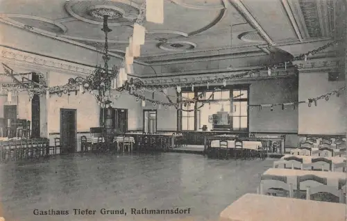 Gasthaus Tiefer Grund Rathmannsdorf Postkarte AK