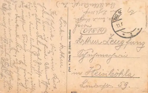 Gasthaus Tiefer Grund Rathmannsdorf Postkarte AK