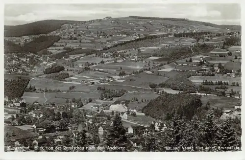 Stadtansicht Blick nach dem Aschberg Klingenthal Sachsen Postkarte AK 1939