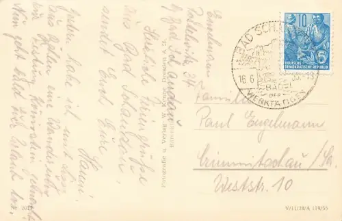 Gastsätte Waldhäusl im Kirnitzschtal Bad Schandau Sachsen Postkarte AK 1955