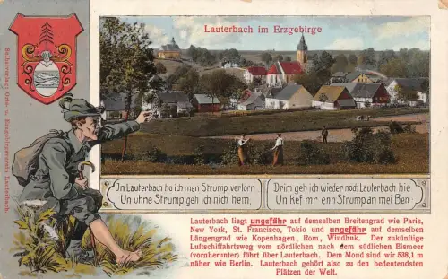 Lauterbach im Erzgebirge Postkarte AK 1921