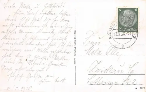Stadtansicht von Naumburg Saale Sachsen-Anhalt Postkarte AK 1936