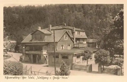 Wolfgang von Goethe Heim Schwarzburg Thüringen Postkarte AK