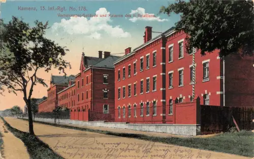 Verheirateten-Gebäude und Kaserne des II. Bataillons Kamenz Sachsen AK 1915