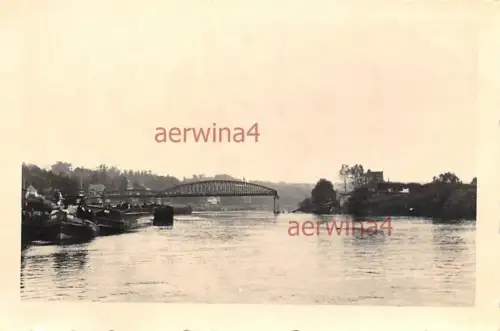 Zerstörte Scheldebrücke Cambrai Valenciennes Frankreich