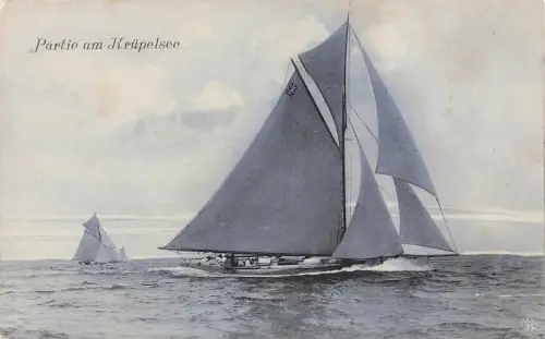 Partie am Krüpelsee Brandenburg Postkarte AK