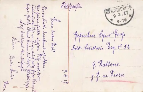 Drei Kinder im Auto Feldpost Postkarte 1917