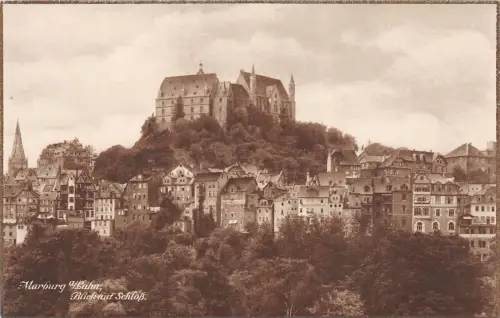Marburg a./Lahn Blick auf Schloß Postkarte AK