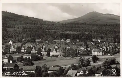 Oberdorf mit der Lausche in Olbersdorf bei Zittau Sachsen Postkarte AK 1941