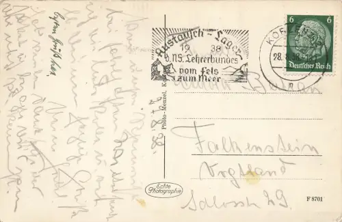 Rhein-Hotel in Koblenz Rheinland-Pfalz Postkarte AK 1938