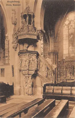 Magdeburg Dom Kanzel Postkarte AK