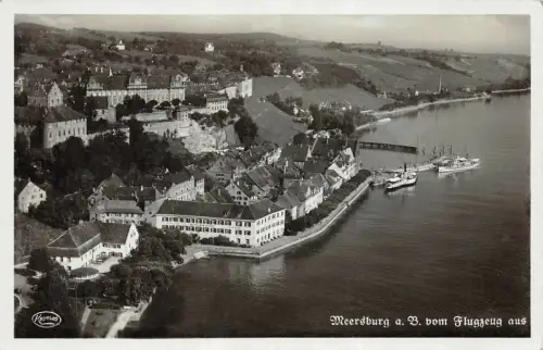 Meersburg a. B. vom Flugzeug aus Baden-Württemberg Postkarte AK