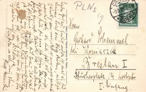 Crossen a. O. Eingang zum alten Schloß Postkarte AK 1928