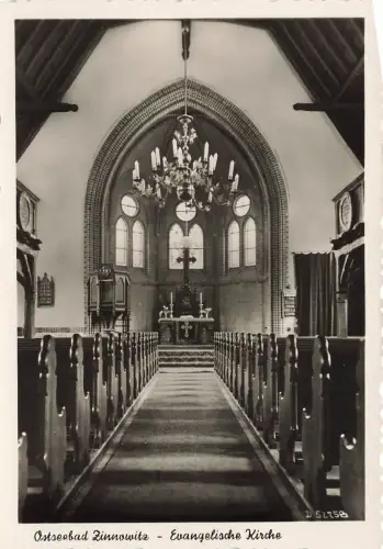 Innenansicht Kirche in Zinnowitz Mecklenburg-Vorpommern Postkarte AK