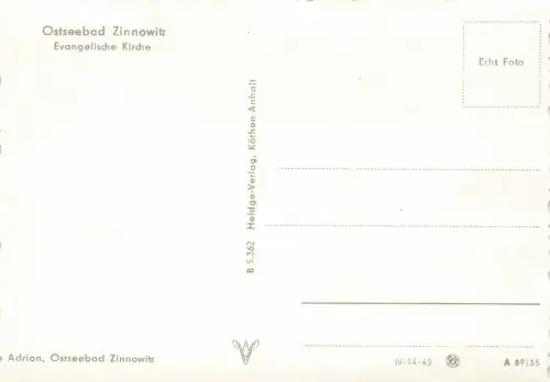 Innenansicht Kirche in Zinnowitz Mecklenburg-Vorpommern Postkarte AK