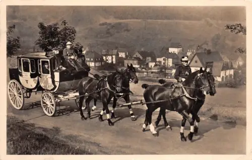 Die erste Pferdepost Deutschlands im Erzgebirge Oberschlema Postkarte AK 1938