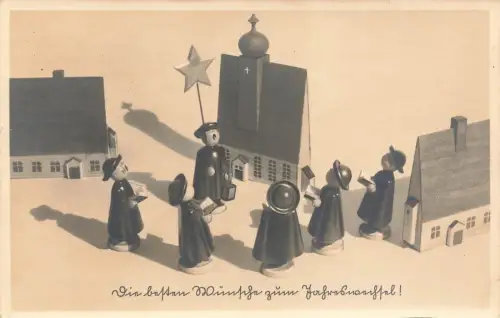 Weihnachtsfest Figuren Spielzeug Postkarte