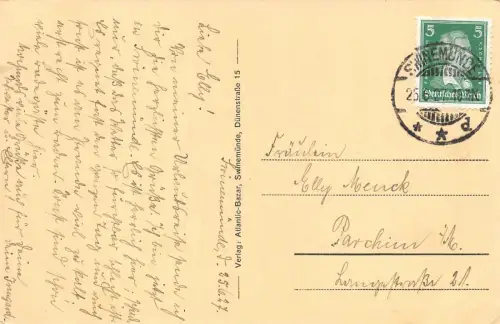 Swinemünde Świnoujście Vogelschau Strandpromenade Postkarte 1927