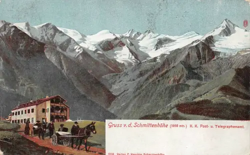 Gruss v. d. Schmittenhöhe (1968 mtr.) Postkarte AK