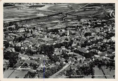 Ruhland O./L. Orig.-Fliegeraufnahme Postkarte AK 1937
